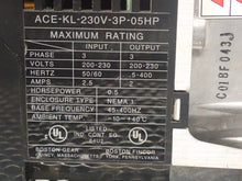 Load image into Gallery viewer, ACE INVERTER ACE-KL-230V-3P-05HP KL Series Used With Warranty See All Pictures
