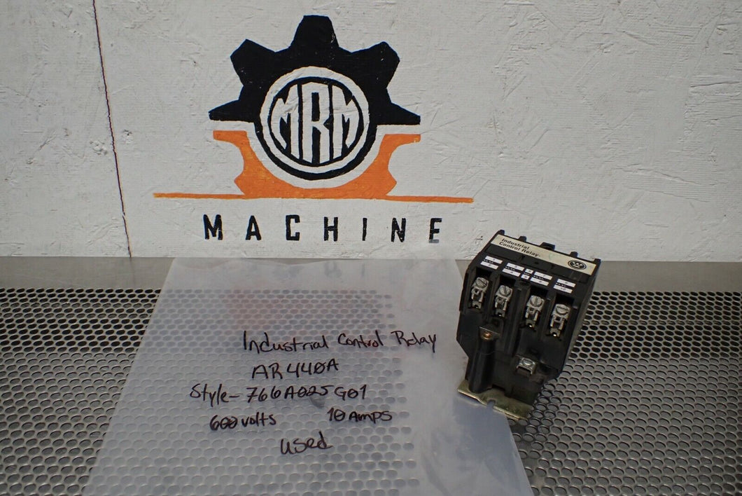 Westinghouse AR440A Control Relay 766A025G01 10A 600V 110/120V 50/60Hz Coil Used
