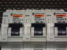 Load image into Gallery viewer, Merlin Gerin 24111 C60N 2A Type B Circuit Breaker W/ 26925 Auxiliary (Lot of 3)
