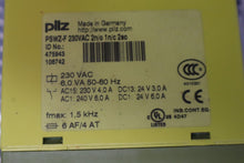 Load image into Gallery viewer, Pilz PSWZ-F 230VAC 2n/o 1n/c 2so 475943 Safety Relay 230VAC 6.0VA 50-60Hz Used
