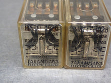 Load image into Gallery viewer, Takamisawa MAT4F-1028 Relays 110VDC 11000Ohms Used (Lot of 2)
