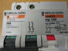 Load image into Gallery viewer, Merlin Gerin C60N D6A 24584 6A 415V With Vigi C60 26506 Circuit Breakers Used
