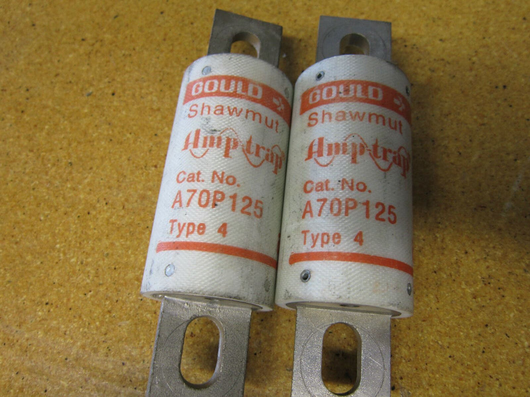 Gould Shawmut A70P125 FUSE 125AMP 700V SEMICONDUCTOR TYPE-4 (Lot of 2)