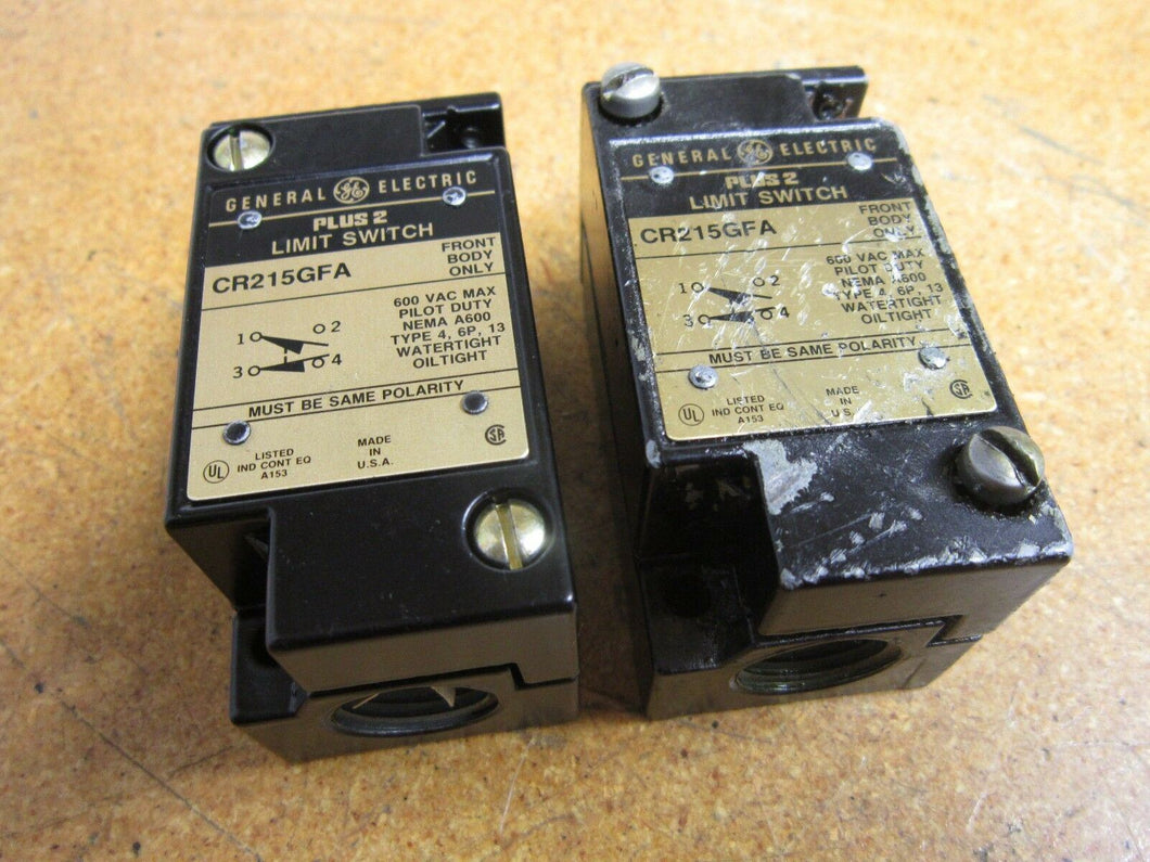 General Electric CR215GFA Limit Switch Bodies 600VAC Used (Lot of 2)