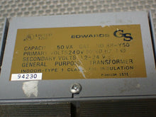 Load image into Gallery viewer, EDWARDS 88-Y50 TRANSFORMER 50VA 240V PRI 24V SEC 50/60Hz Used With Warranty
