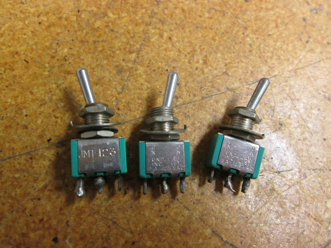 JMT-123 Toggle Switch 5A 125V Used (Lot of 3)