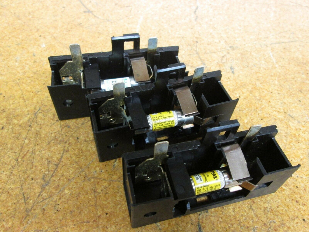 LOW-PEAK CC Type HRCI-CC 30A With Three 10Amp 600V Fuses Current Limiting Used