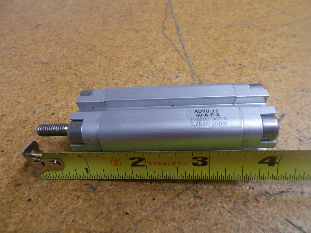 FESTO ADVU-12-40-A-P-A Compact Cylinder 40mm Stroke 156592 1,2bar-10bar Used