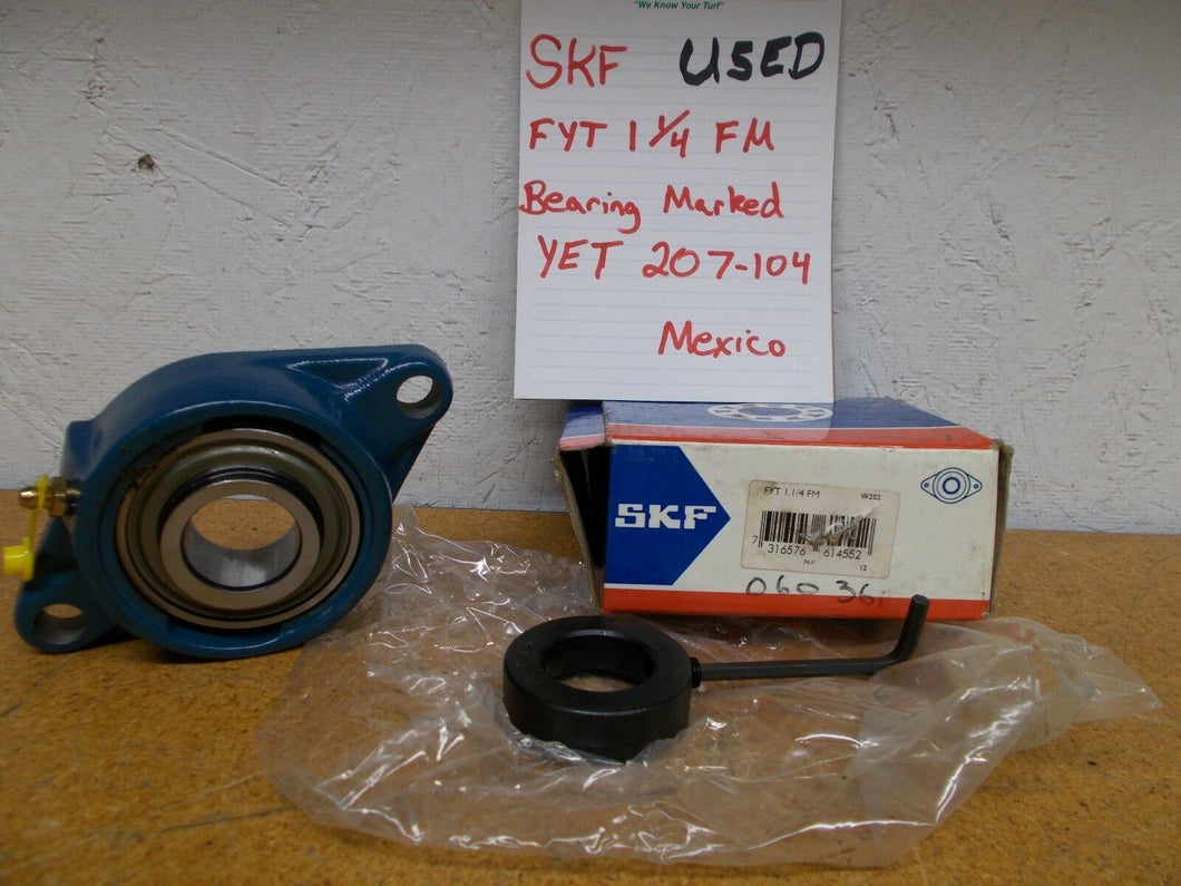 SKF FYT-1-1/4-FM YET 207-104 2 Bolt Flange Ball Bearing Used