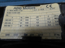 Load image into Gallery viewer, ABB 3G AA 112 001-ASA M2AA 112M 3 Phase Motor M2AA 112M 1435/1735RPM Used

