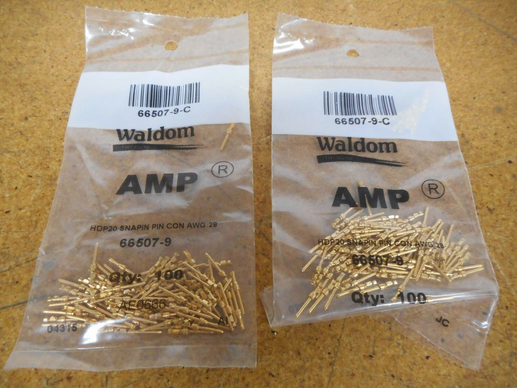 Waldom AMP 66507-9-C 66507-9-C HDP20 SNAPIN Pin Contacts AWG 28 (2 Bags Of 100)