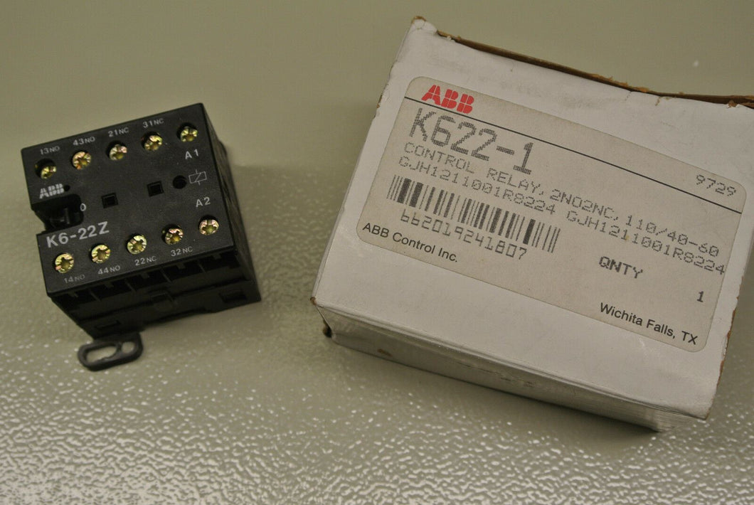 ABB K622-1 Control Relay 2NO 2NC 110V New