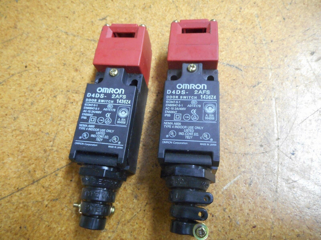 Omron D4DS-2AFS Door Switch AC-15 2A/400V Nema A600 Type 4 Gently Used Lot of 2