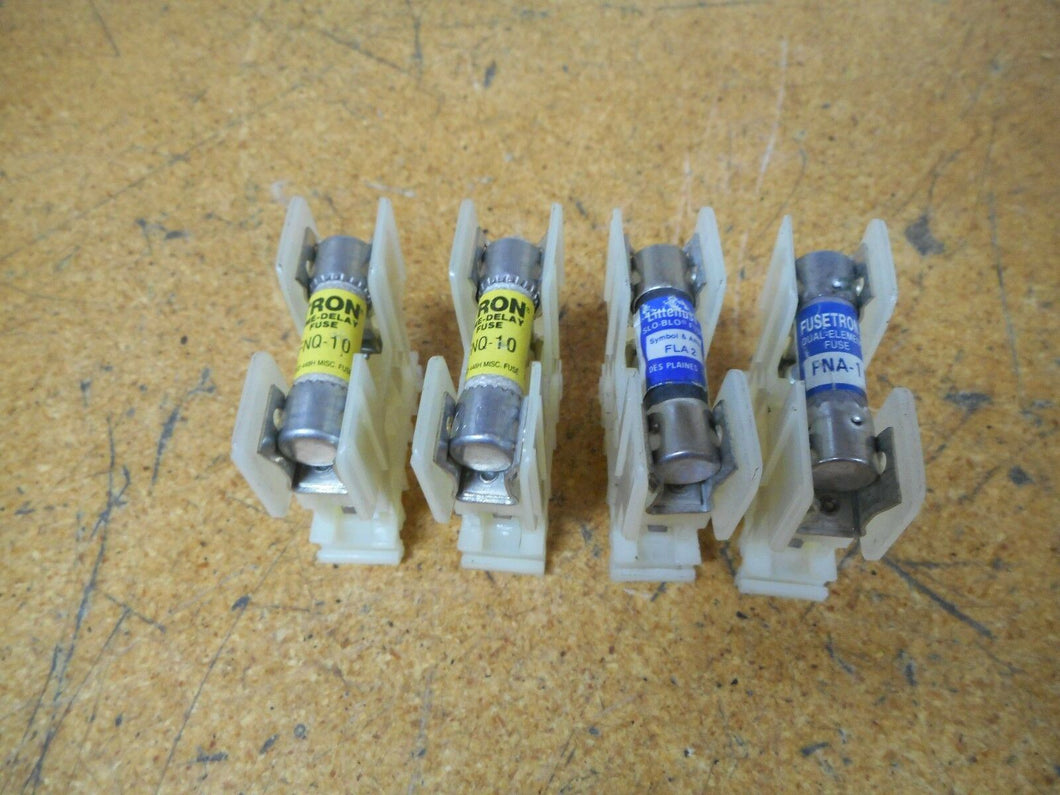 TRON FNQ-10 Time Delay Fuses Fusetron FNA-1 & FLA-2 Fuses With Fuse Holders - MRM Machine