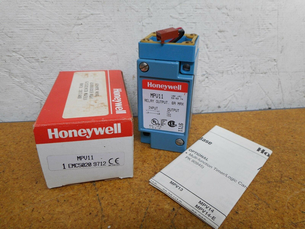 Honeywell MPV11 Amplifier Base Relay Output 6A 120VAC 50/60Hz New