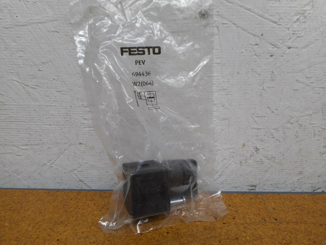 FESTO PEV 694436 W2(064) Solenoid Connector 10A 250V New