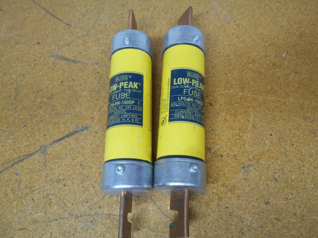 Buss Low-Peak LPS-RK-150SP Dual Element Time Delay Fuses 150A 600V (Lot of 2)