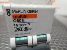 Load image into Gallery viewer, Merlin Gerin 24516 C60N 1A Type D Circuit Breaker 1A 480VAC Used With Warranty
