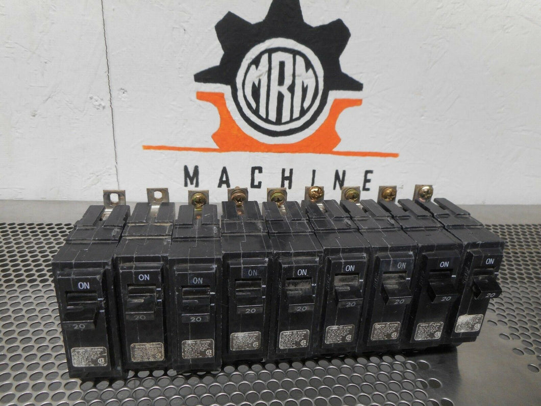 General Electric NP1578013P103 Circuit Breakers 20A 120/240V Warranty (Lot of 9)
