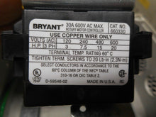 Load image into Gallery viewer, BRYANT 664X33D Enclosure 66033D Rotary Motor Controller 30A 3PH 600VAC Lot of 3
