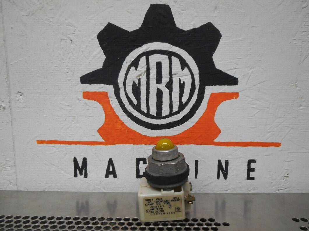 Square D 9001-KM1 Ser G Yellow Pilot Light 110/120V 50/60Hz Used With Warranty