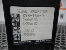 Load image into Gallery viewer, M-System KVS-16A-D Signal Transmitter 0-60mV DC 4-20mA DC 115VAC Used Warranty
