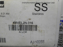Load image into Gallery viewer, Parker 4MVEL2N-316 A-LOK Stainless Steel Fittings New (Lot of 20 Fittings)
