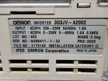 Load image into Gallery viewer, Omron 3G3JV-A2002 Inverters AC3PH 200-230V 50/60Hz 1.8A Used (Lot of 4)
