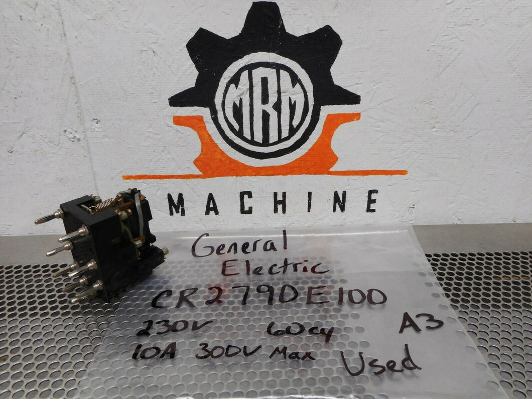 General Electric CR2790E100 A3 General Purpose Relay 230V 60Cy 10A 300V Max Used