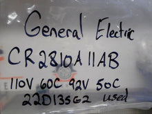 Load image into Gallery viewer, General Electric CR2810A11AB Contactor 10A 22D135G2 Coil 110V 60C 92V 50C Used
