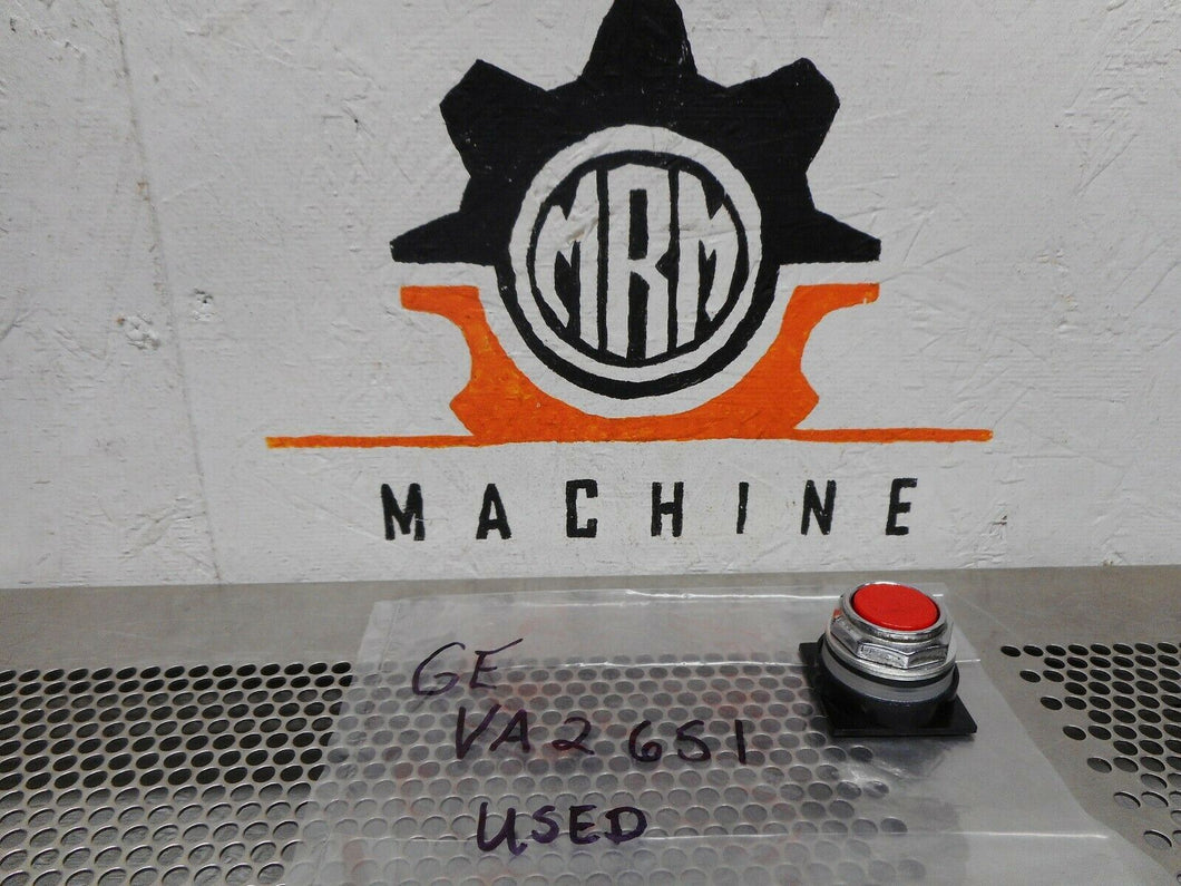 General Electric VA2651 Red Push Button Used Without The Contact Blocks