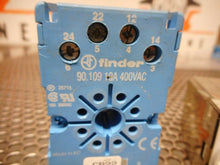 Load image into Gallery viewer, Finder 60.12 Relays 10A 250VAC 120V Coil With 90.109 Relay Sockets (Lot of 4)
