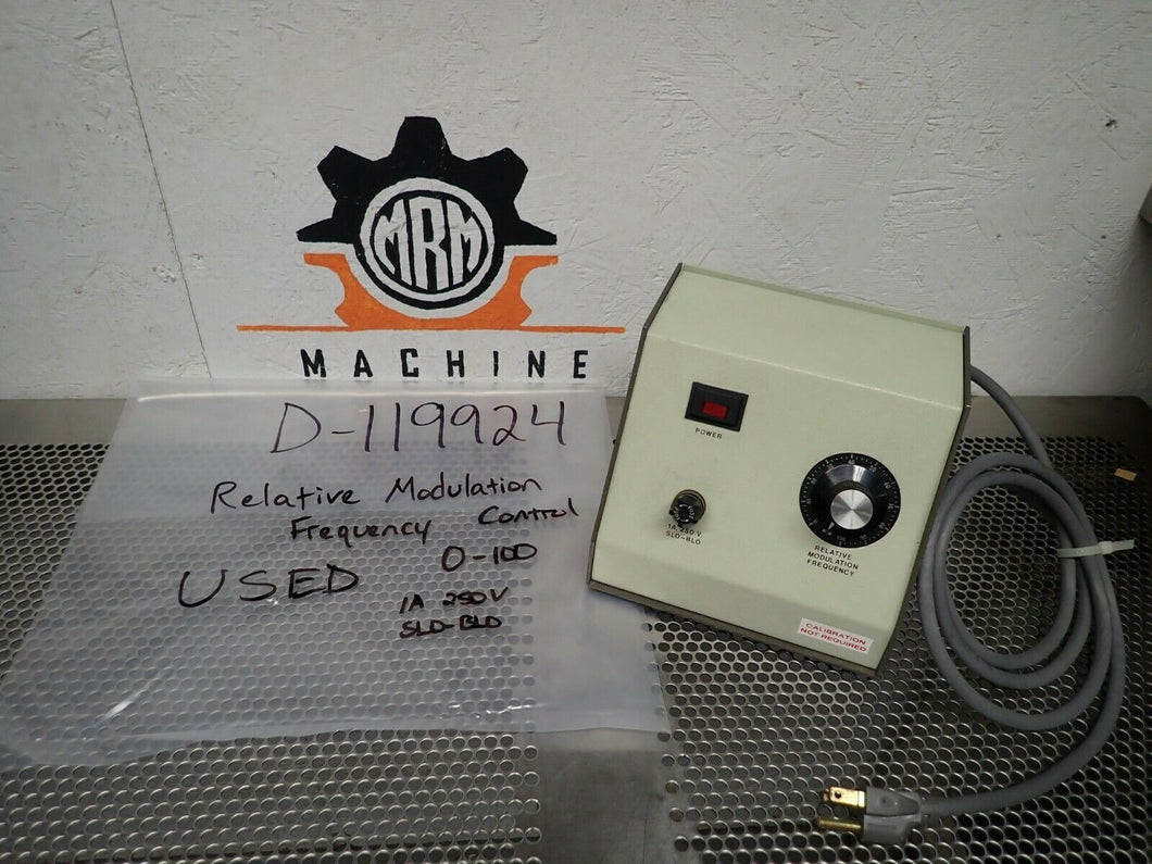 D-119924 Relative Modulation Frequency Control 0-100 1A 250V SLO-BLO W/ Warranty