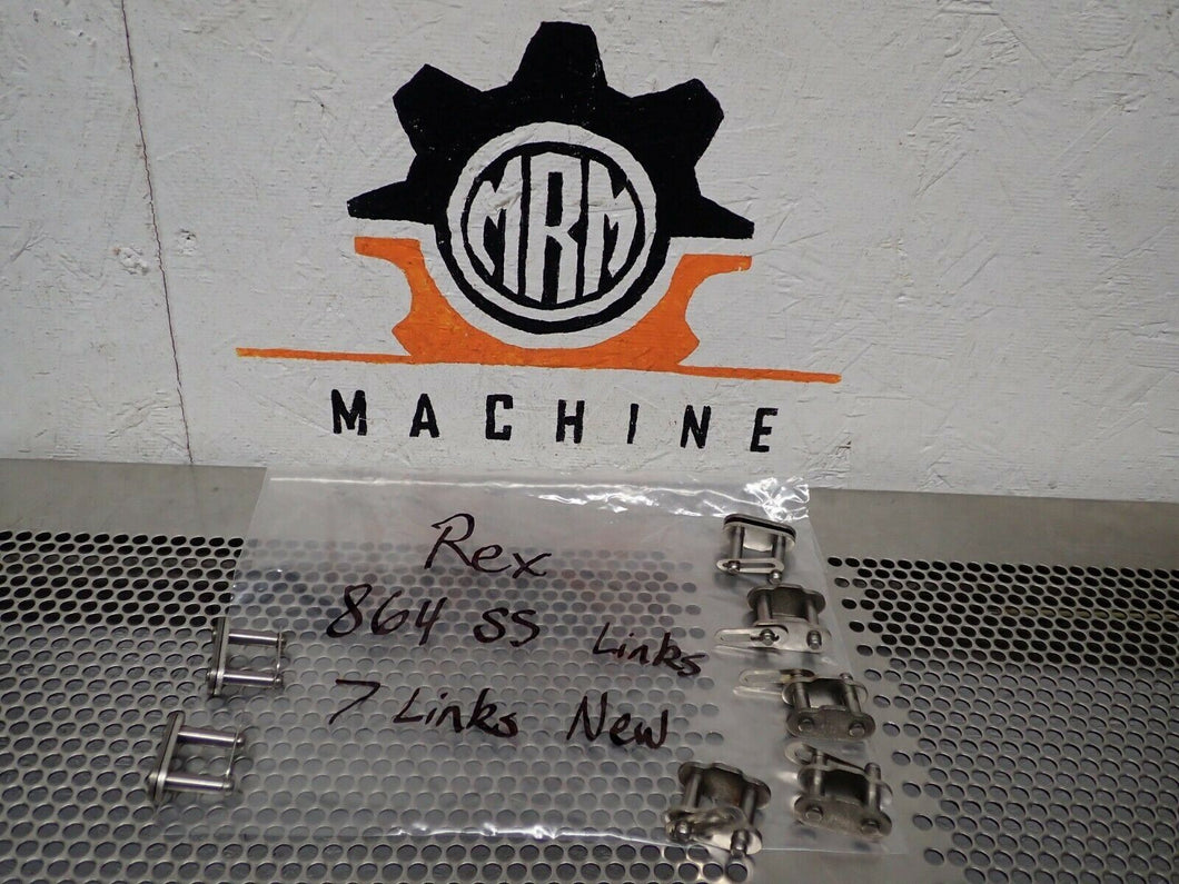Rexnord 864 SS Chain Links New Old Stock (Lot of 7) - MRM Machine