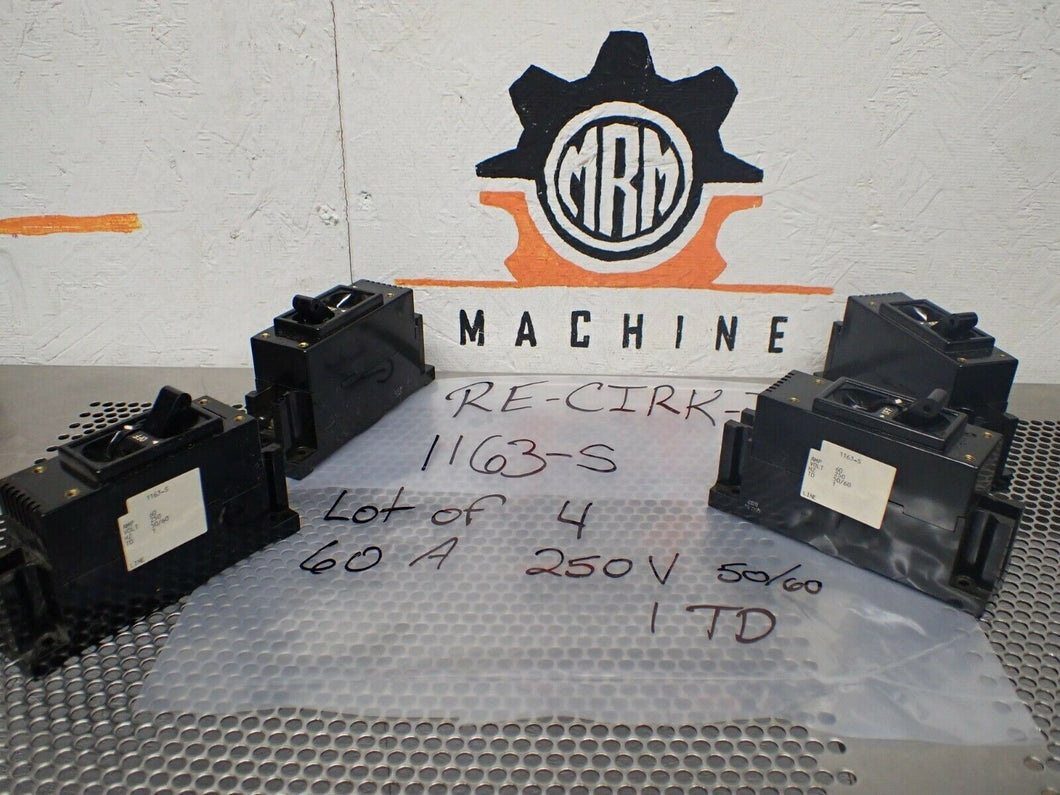 RE-CIRK-IT 1163-S Circuit Breakers 60A 250V 50/60Hz 1 Pole New Old Stock