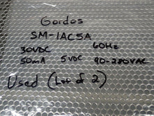 Load image into Gallery viewer, Gordos SM-IAC5A Relays 30VDC 50mA 5VDC 60Hz 90-280VAC Used (Lot of 2)
