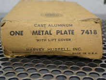 Load image into Gallery viewer, Hubbell 7418 Cast Aluminum Single Metal Plate With Lift Cover New Old Stock

