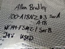 Load image into Gallery viewer, Allen Bradley 100-A18NZ*3 Ser A Contactor 18A 600VAC 24VDC Coil W/ 199-FSMZ-1
