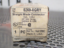 Load image into Gallery viewer, Pass &amp; Seymour 5269-XGRY Straight Blade Connector 15A 125V 2P 3W Nema 5-15R NEW

