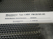 Load image into Gallery viewer, Korsch 30020323 Messtaster Typ: LVDT FM 25 DC-2C Probe New Old Stock
