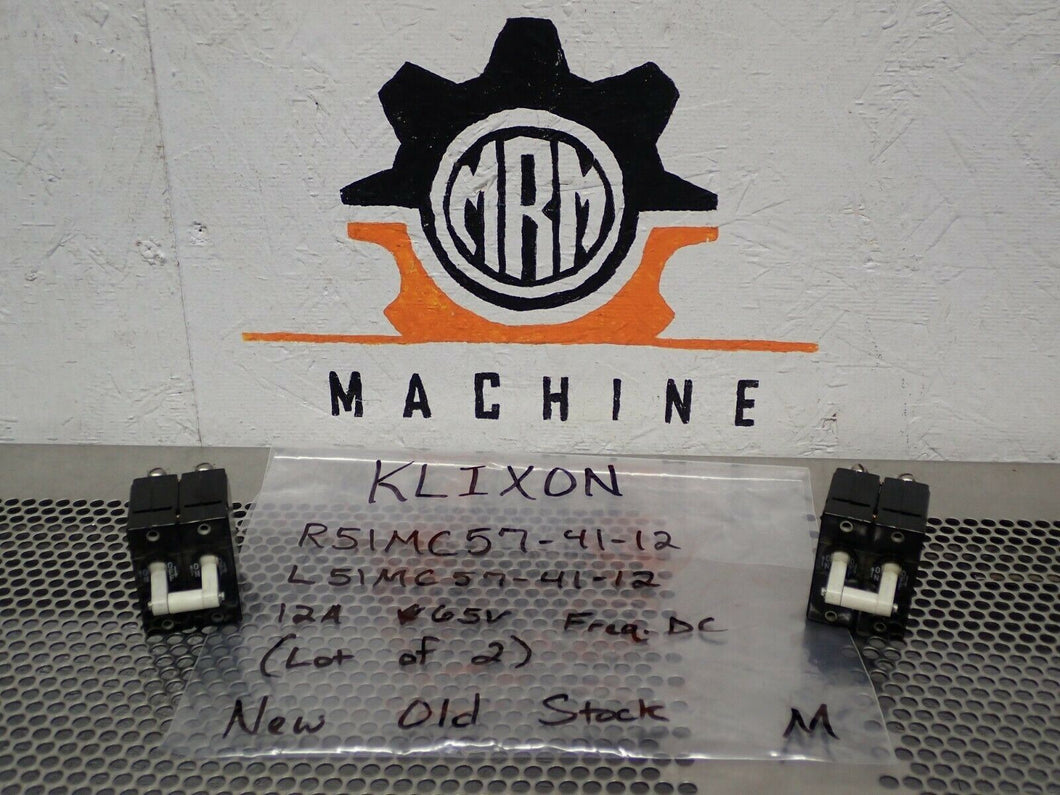 KLIXON R51MC57-41-12 L51MC57-41-12 Circuit Breaker 12A 65V Freq. DC New Lot of 2