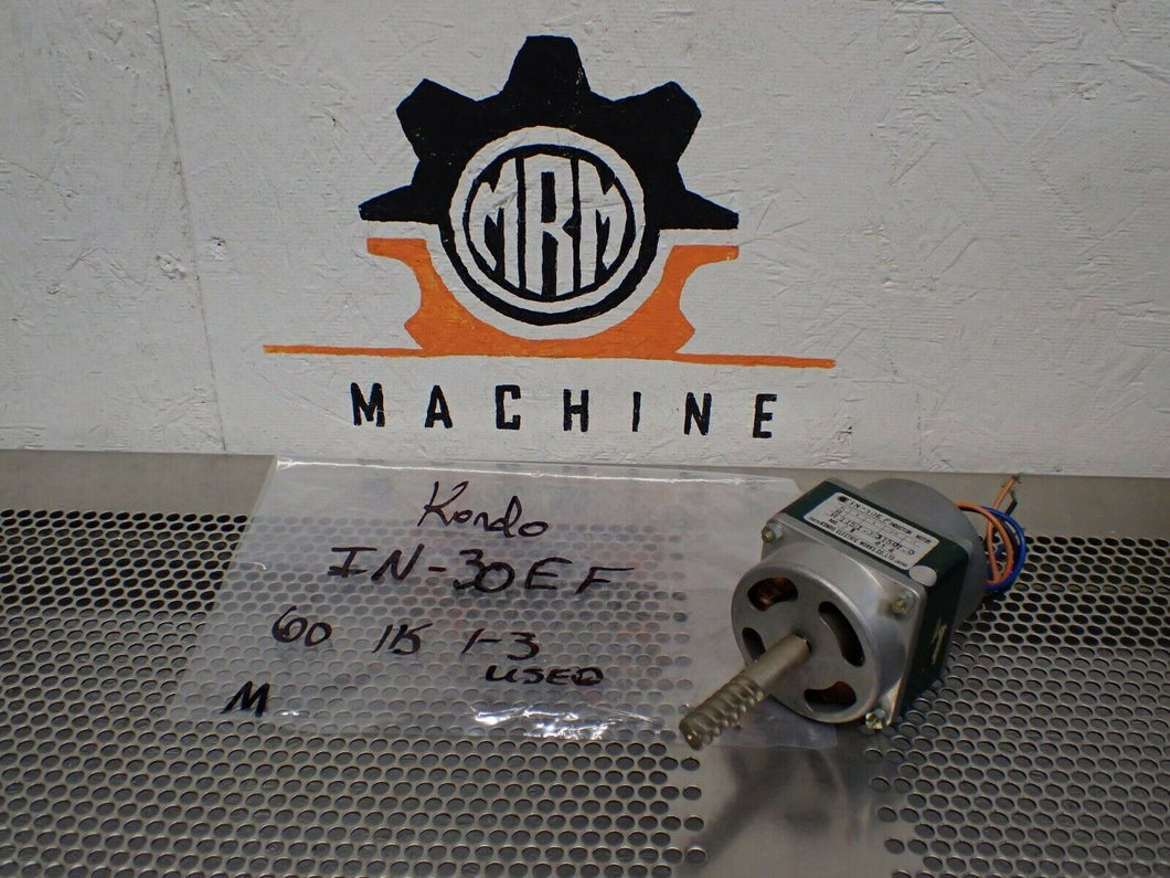 KONDO Electric Works IN-30EF Induction Motor 115V 1-3A 3150RPM Used W/ Warranty