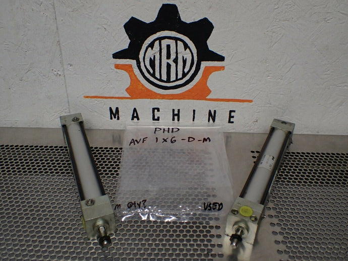 PHD AVF 1X6-D-M Pneumatic Cylinders Used With Warranty (Lot of 2) See All Pics - MRM Machine