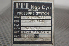 Load image into Gallery viewer, ITT Neo-Dyn 225P1C3-364 Pressure Switch 150PSIG 7500PSIG 5A 125/250VAC New
