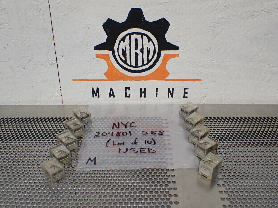 NYC 204801-588 Relays Used With Warranty (Lot of 10) See All Pictures