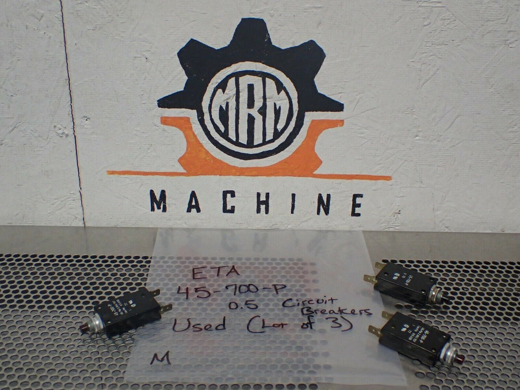 ETA 45-700-P 0.5 Circuit Breakers Used With Warranty (Lot of 3) See All Pictures