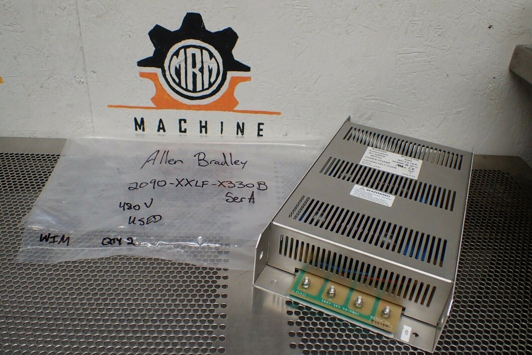 Allen Bradley 2090-XXLF-X330B Ser A RFI Filters 480VAC 30A Used (Lot of 2)