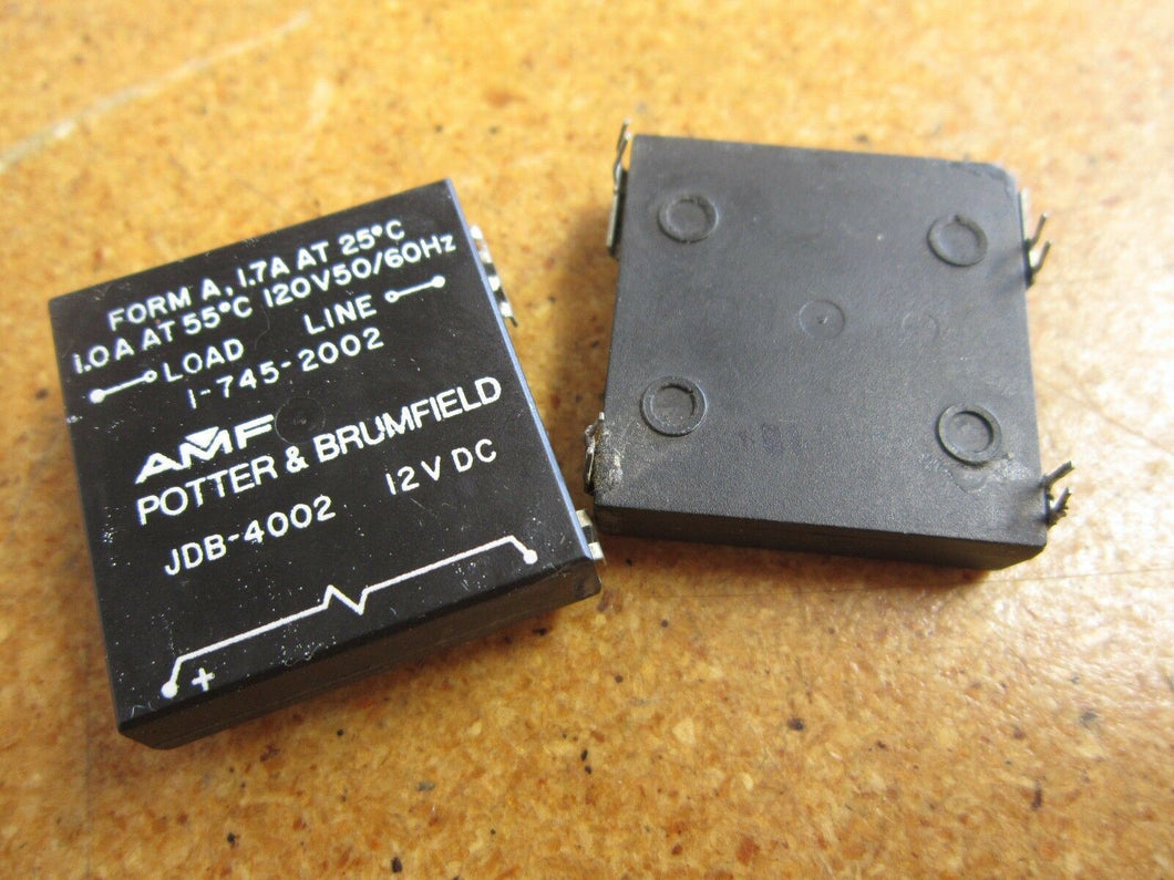 Potter & Brumfield AMF JDB-4002 12 VDC Relay Modules Gently Used (Lot of 2)