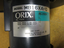 Load image into Gallery viewer, Oriental Motor CO ORIX AC FAN MB16XA-D AC200V 50/60Hz

