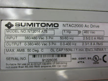 Load image into Gallery viewer, Sumitomo NT2014-A75 DRIVE 1HP 460VAC (NOT WORKING)

